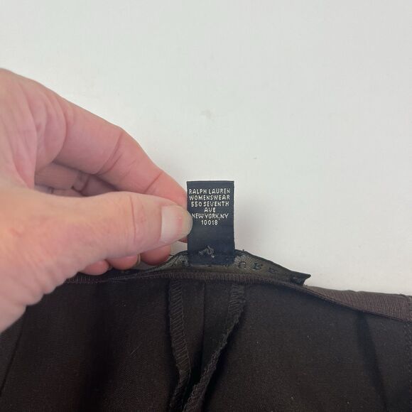 Ralph Lauren Black Label Wool Straight Leg Pants 6 Chocolate Brown Quiet Luxury - Picture 13 of 15